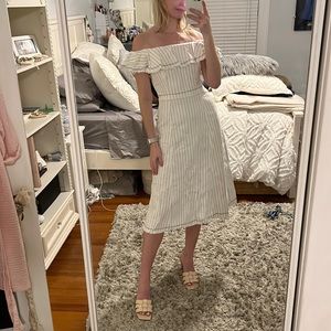 T by Alexander Wang Denim Striped Dress